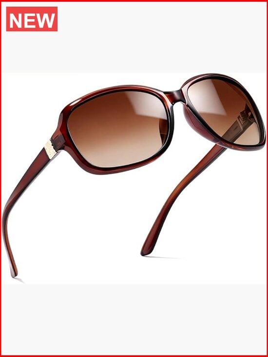 Vintage Square Polarized Sunglasses with UV400 Protection Wraparound Shade main image 6